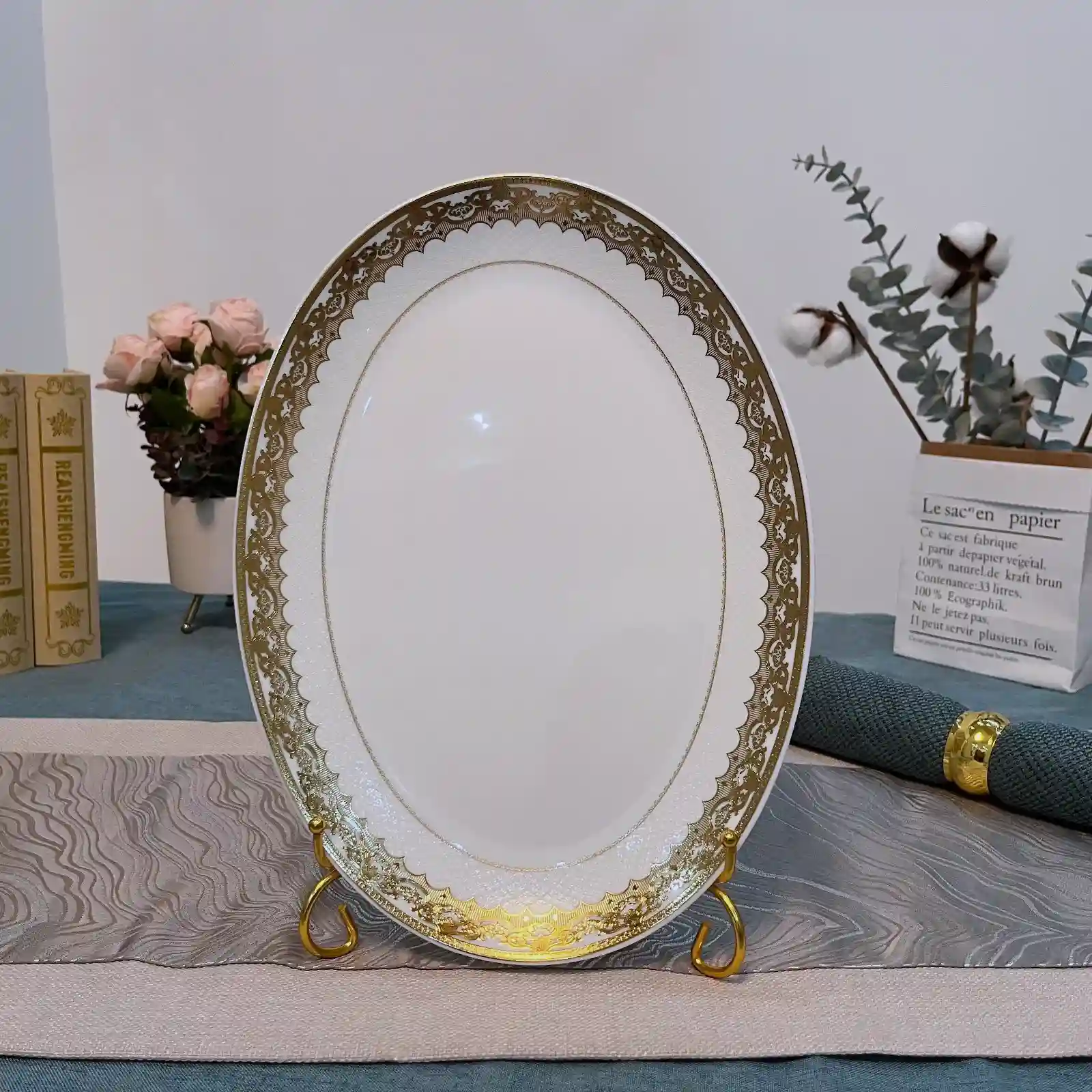 Opal Glass Oval Fish Plate vs Ceramic & Porcelain