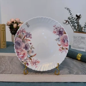 Custom Decal Opal Glass Plates | Printed Dinnerware OEM