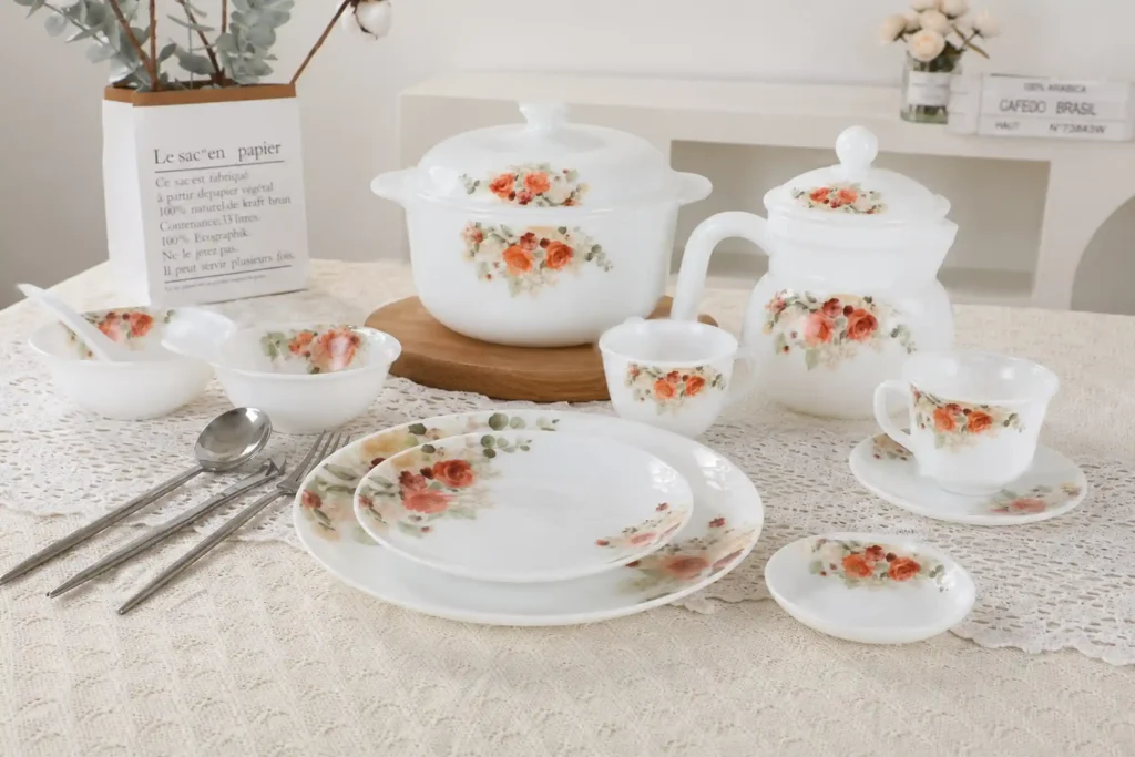 opal glass dinnerware set 14
